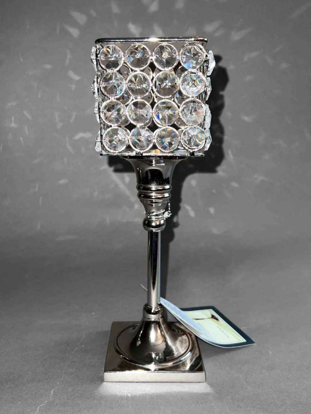 HomeTrendz 2 Square Crystal Pedestal Candle Holders